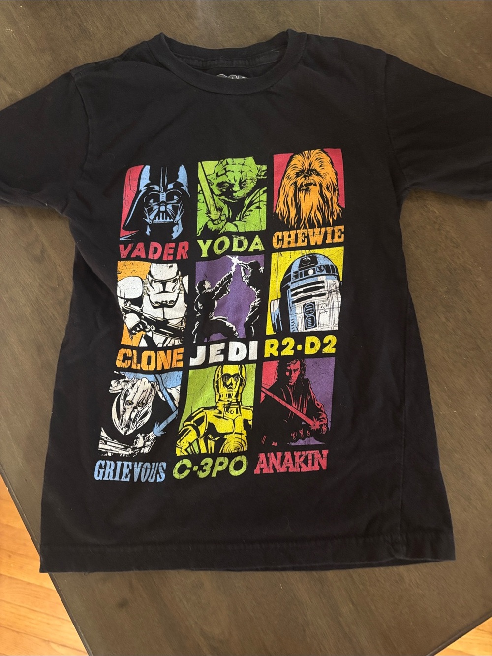 Star Wars Black Kids Multicolor Character Grid Tee